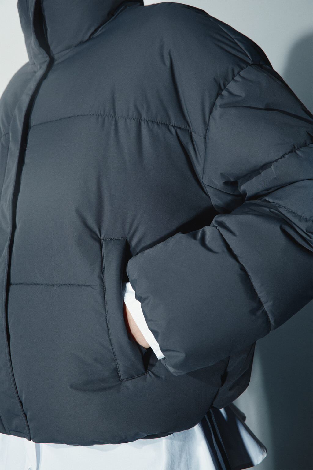 Куртка стеганая с утяжками - цвет серый - 5