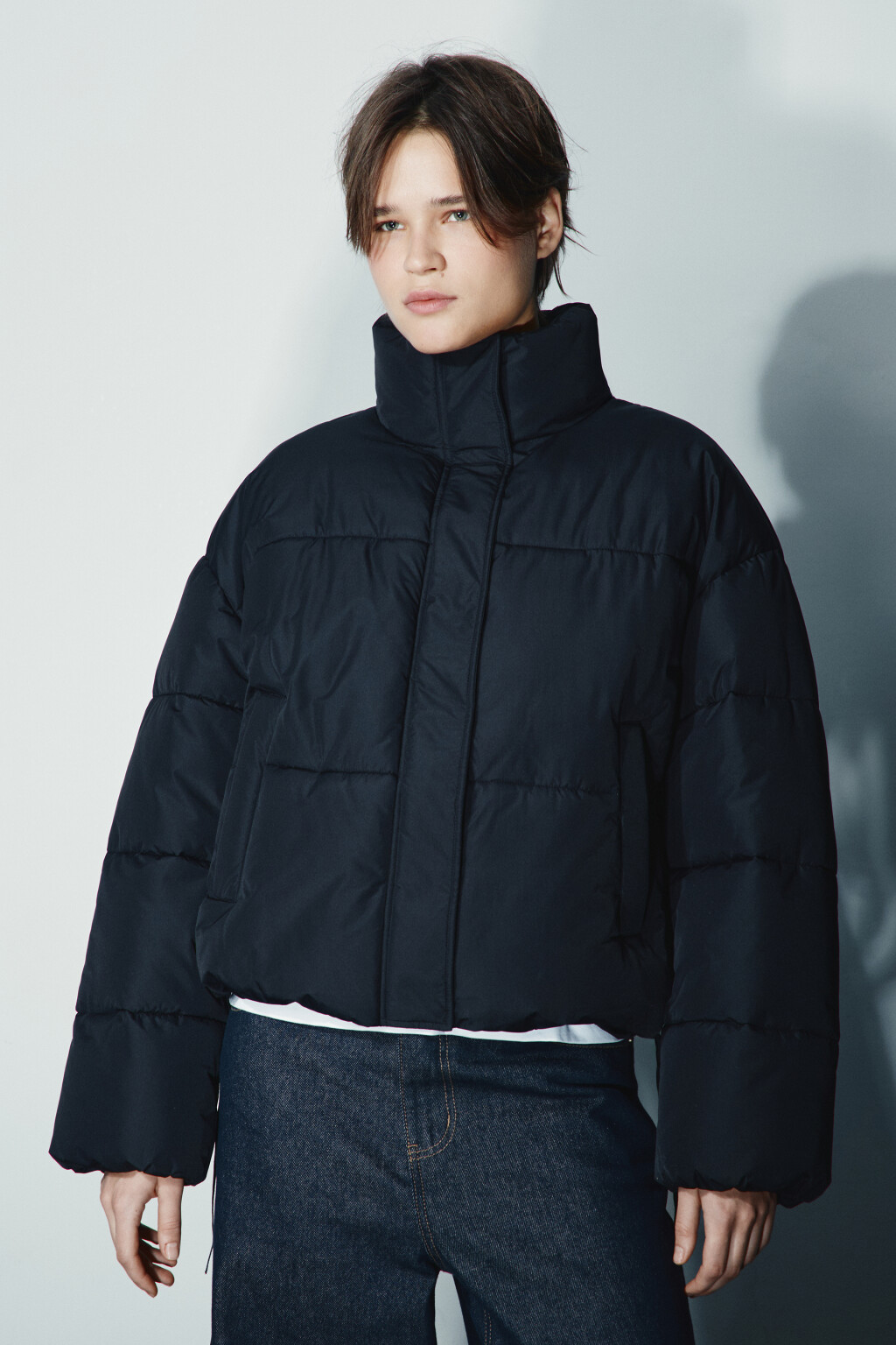 Куртка стеганая с утяжками - цвет черный - 3