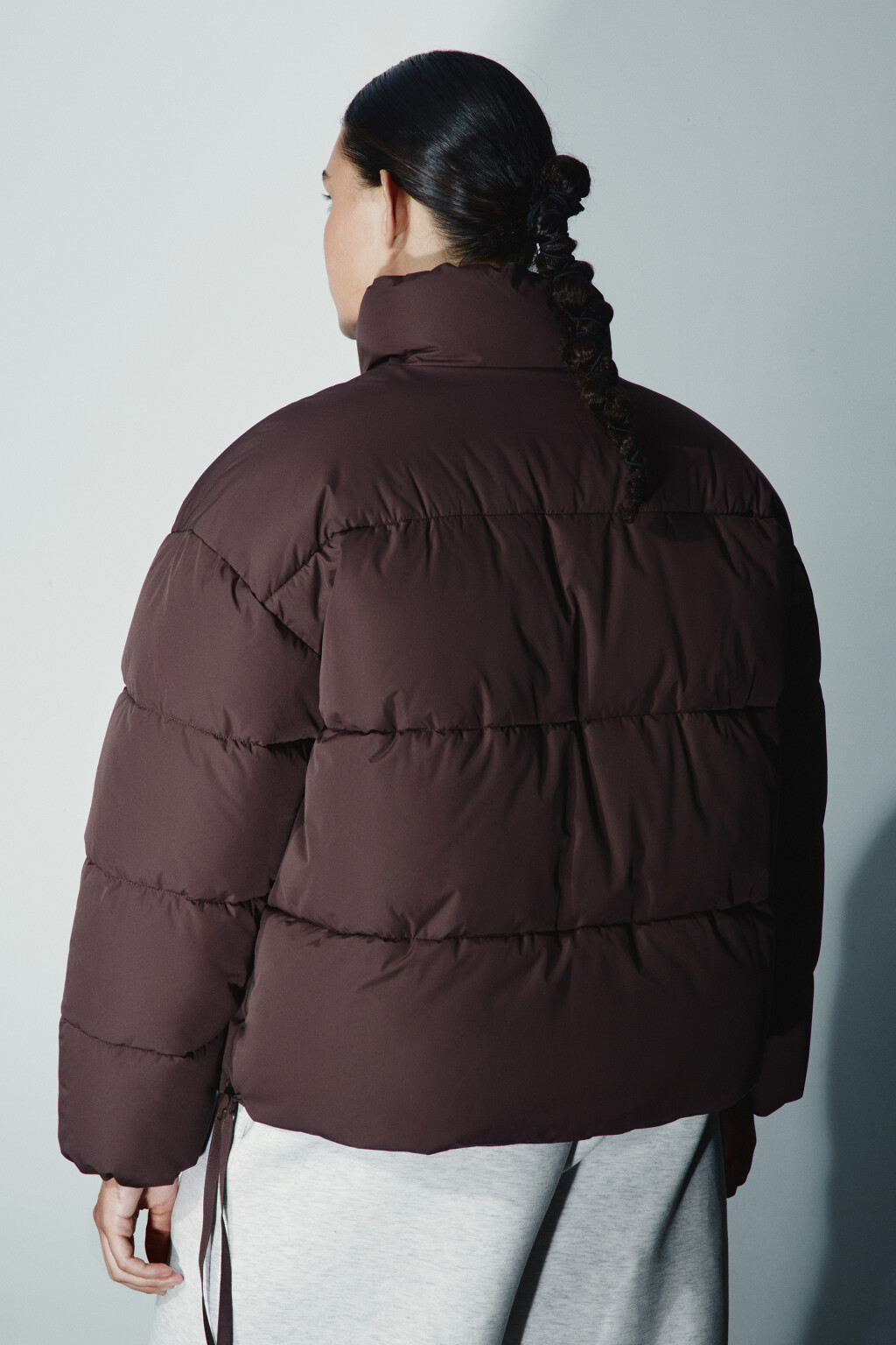 Куртка стеганая с утяжками - цвет коричневый - 4