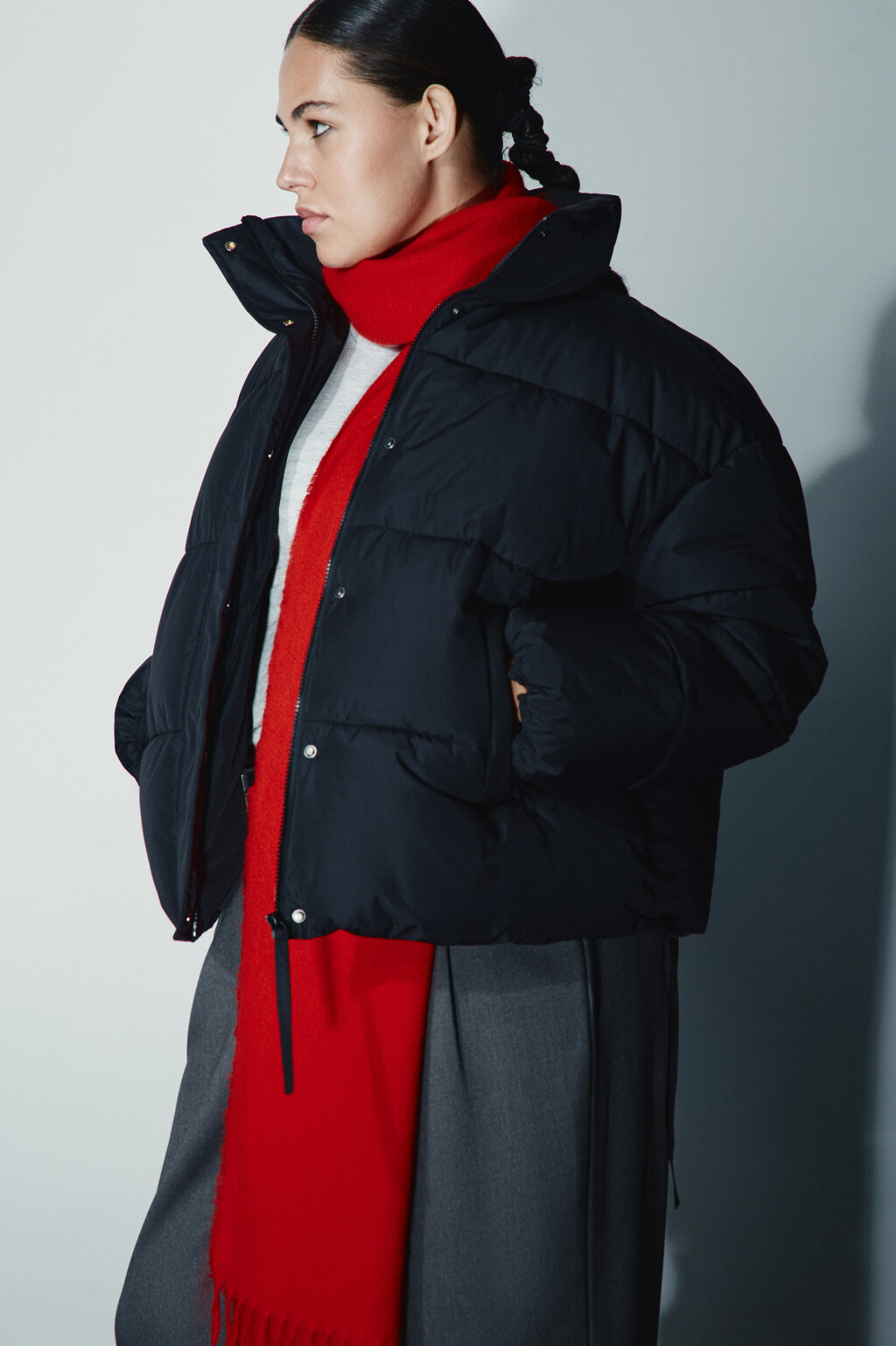 Куртка стеганая с утяжками - цвет черный - 2