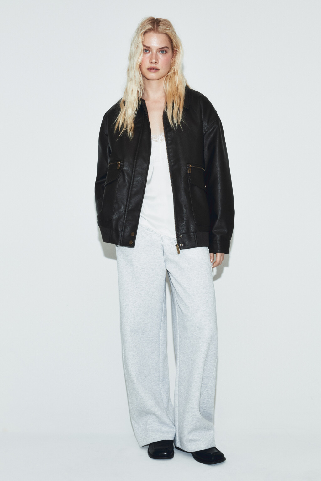 Куртка-бомбер с кожаной фактурой без капюшона - цвет коричневый - 5