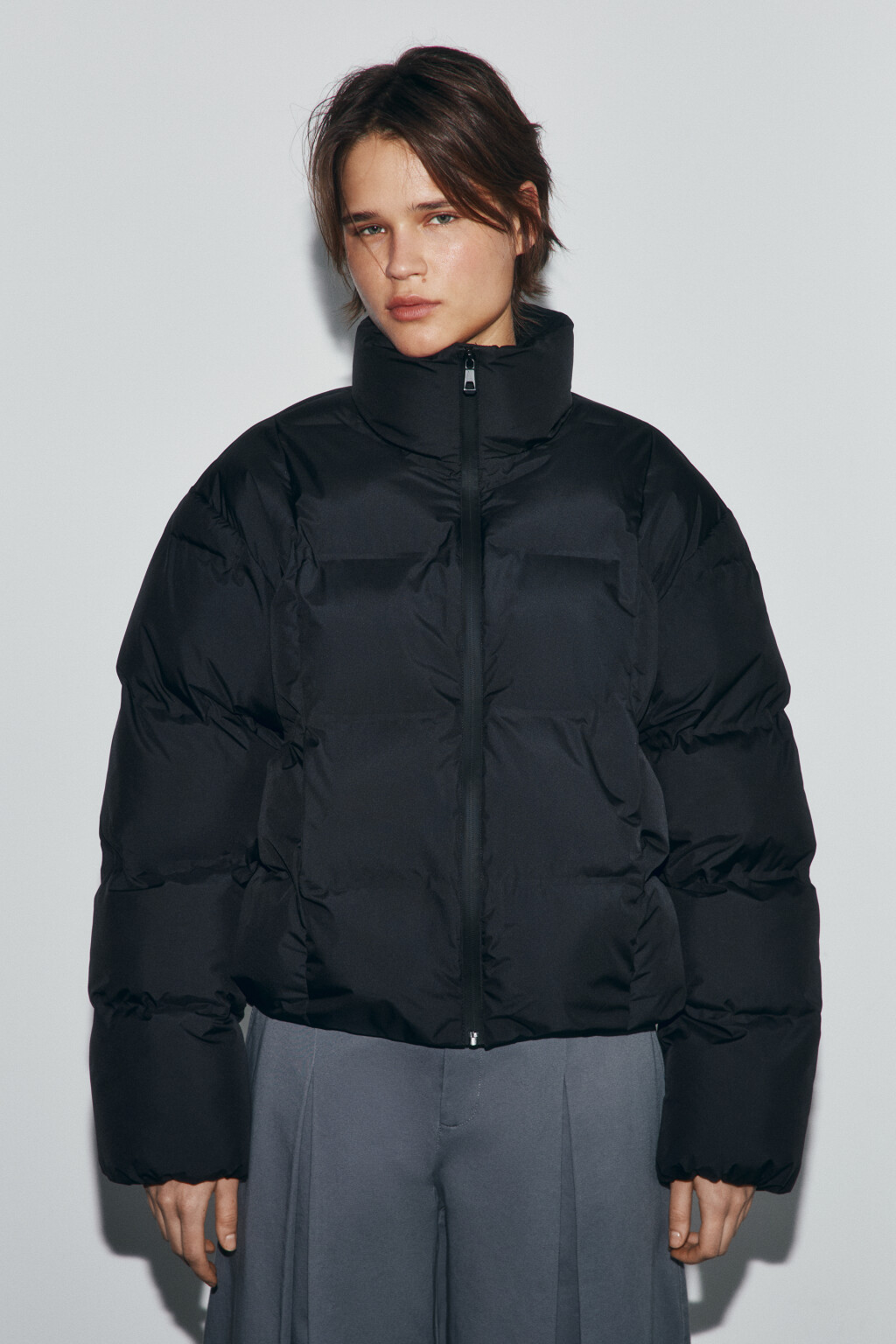 Куртка стеганая укороченная - цвет черный - 3