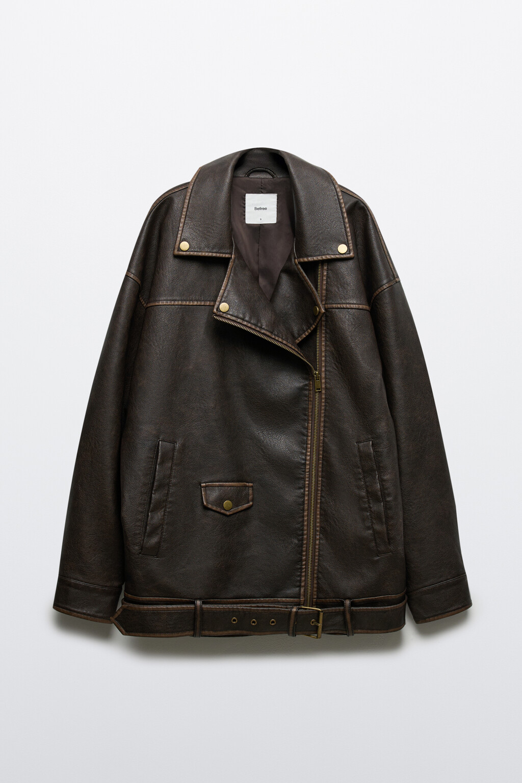 Куртка-косуха с вареным эффектом  - цвет коричневый - 1