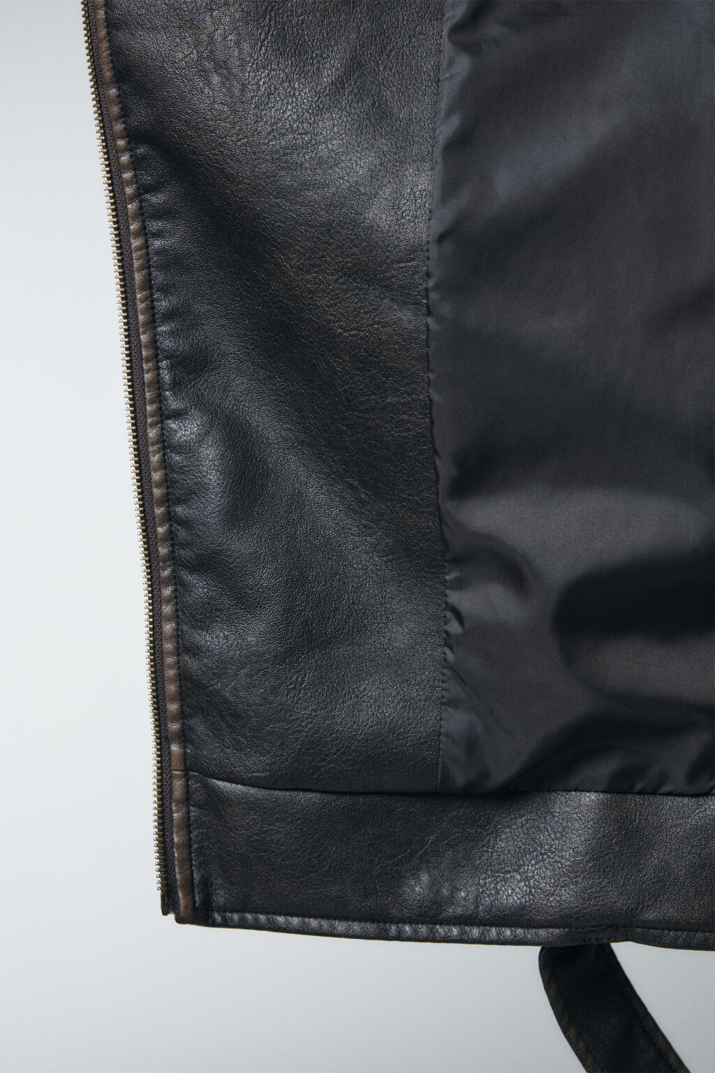 Куртка-косуха с вареным эффектом  - цвет коричневый - 6