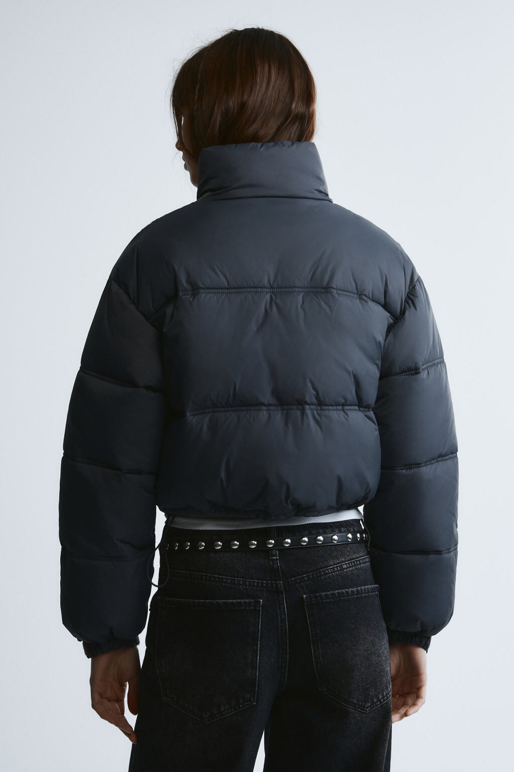 Куртка укороченная с воротником-стойкой - цвет серый - 3