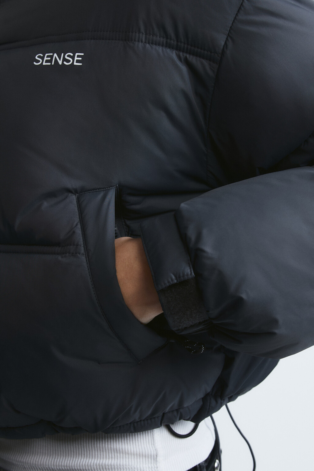 Куртка укороченная с воротником-стойкой - цвет серый - 6