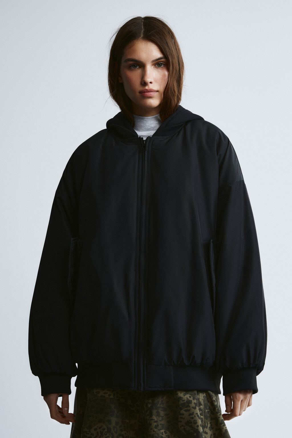 Куртка-бомбер утепленная - цвет черный - 4