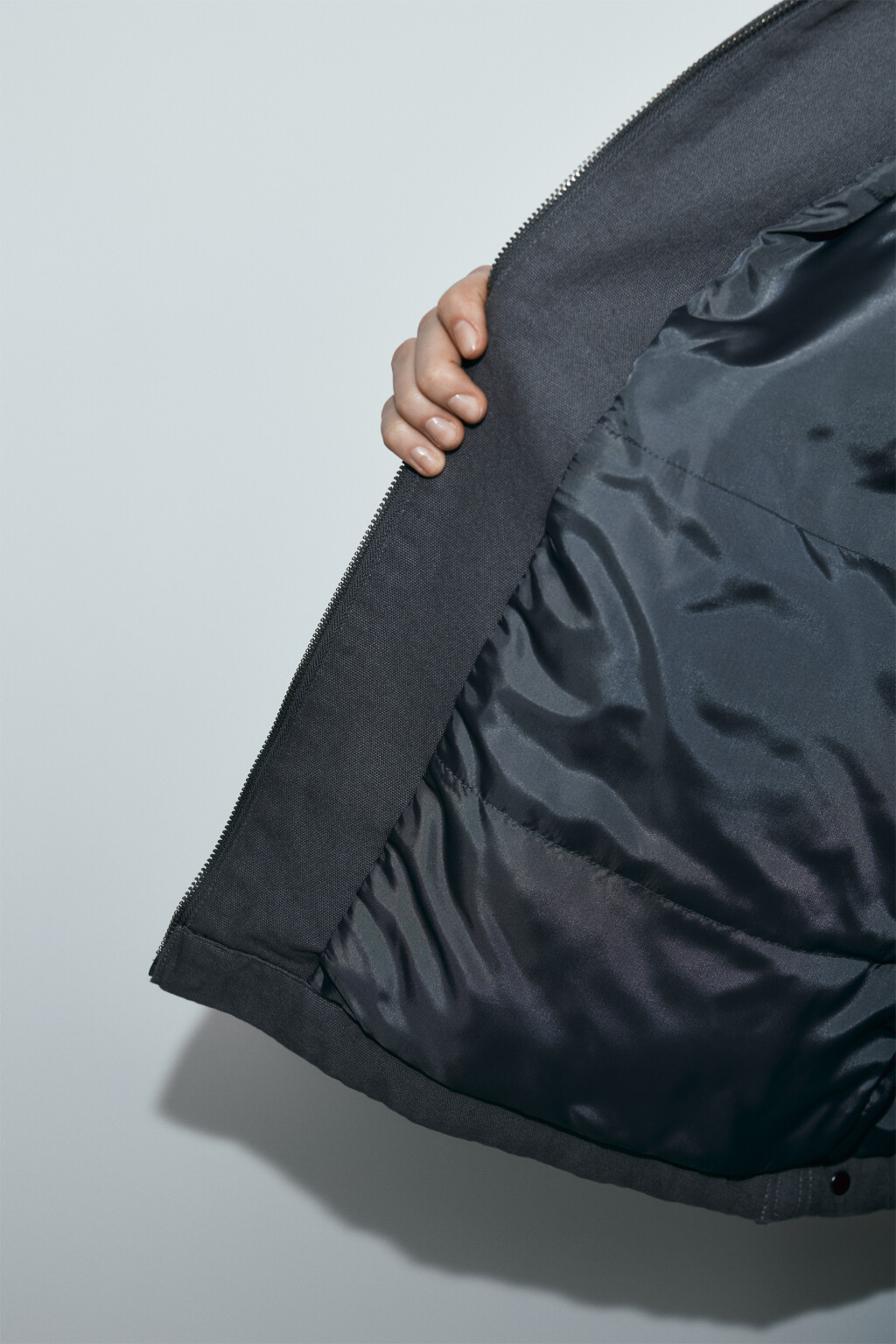 Куртка-рубашка с эффектом стирки и принтом утепленная - цвет серый - 8