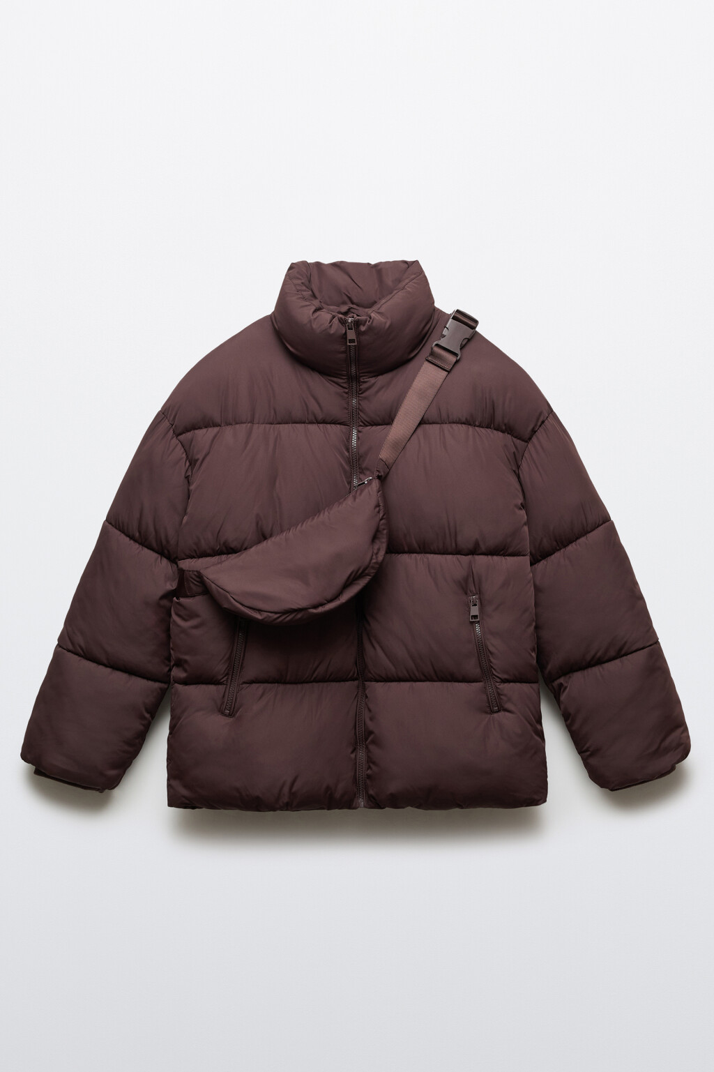 Куртка стеганая с сумкой - цвет коричневый - 1