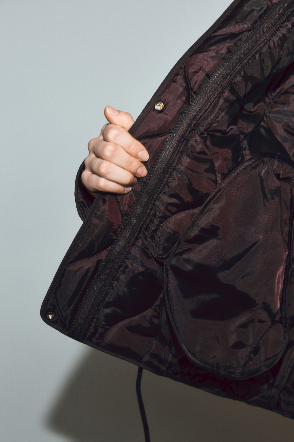 Куртка стеганая с двойной застежкой и капюшоном - цвет коричневый - 7