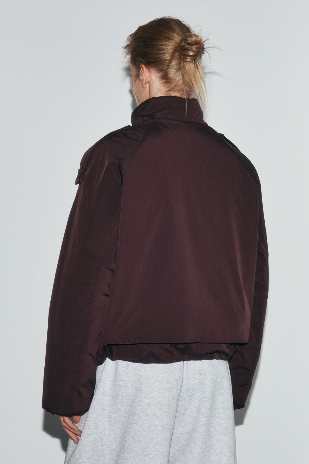 Куртка короткая утепленная с воротником-стойкой - цвет коричневый - 4