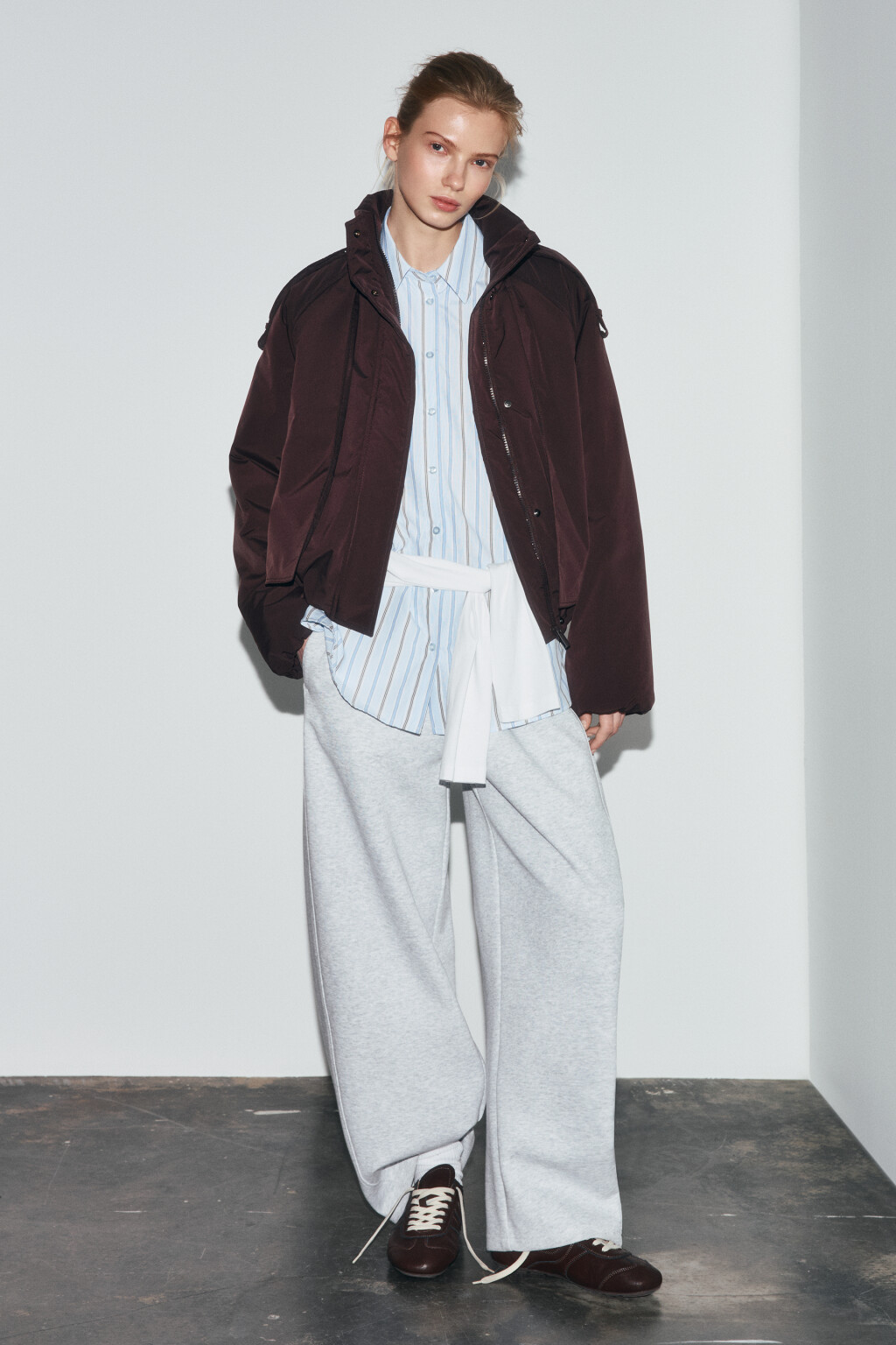 Куртка короткая утепленная с воротником-стойкой - цвет коричневый - 5