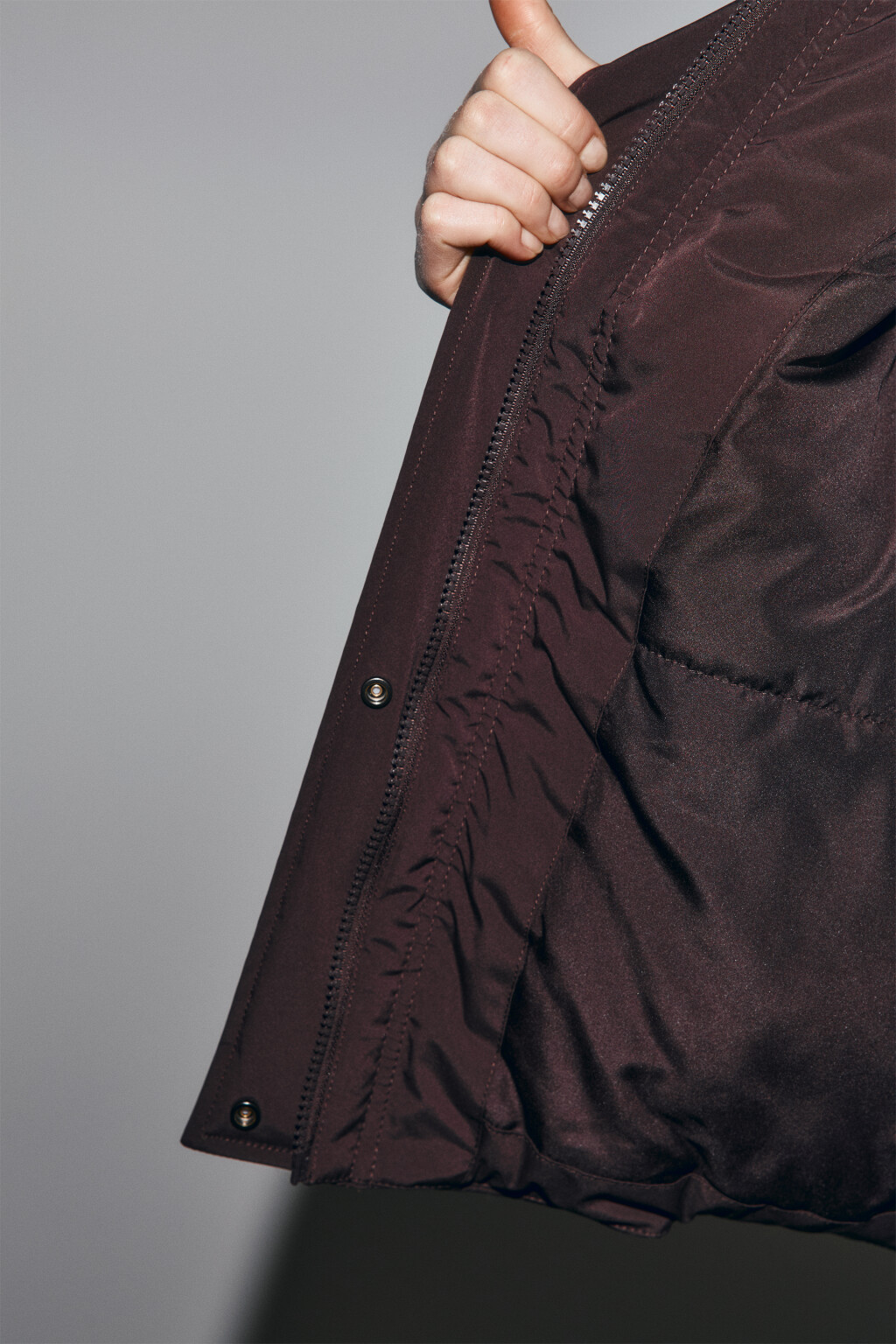 Куртка короткая утепленная с воротником-стойкой - цвет коричневый - 9