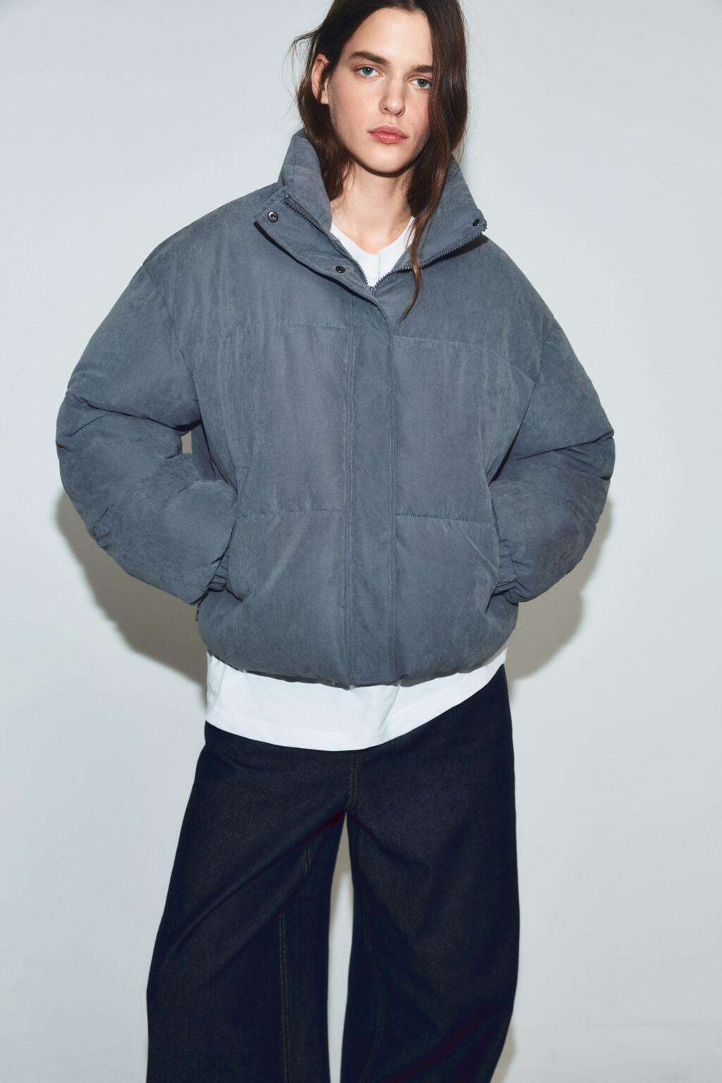 Куртка стеганая без капюшона - цвет серый - 1