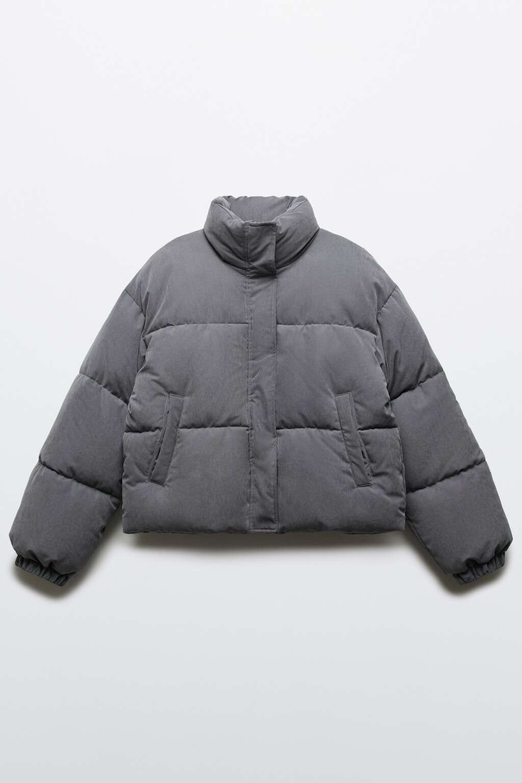Куртка стеганая без капюшона - цвет серый - 1