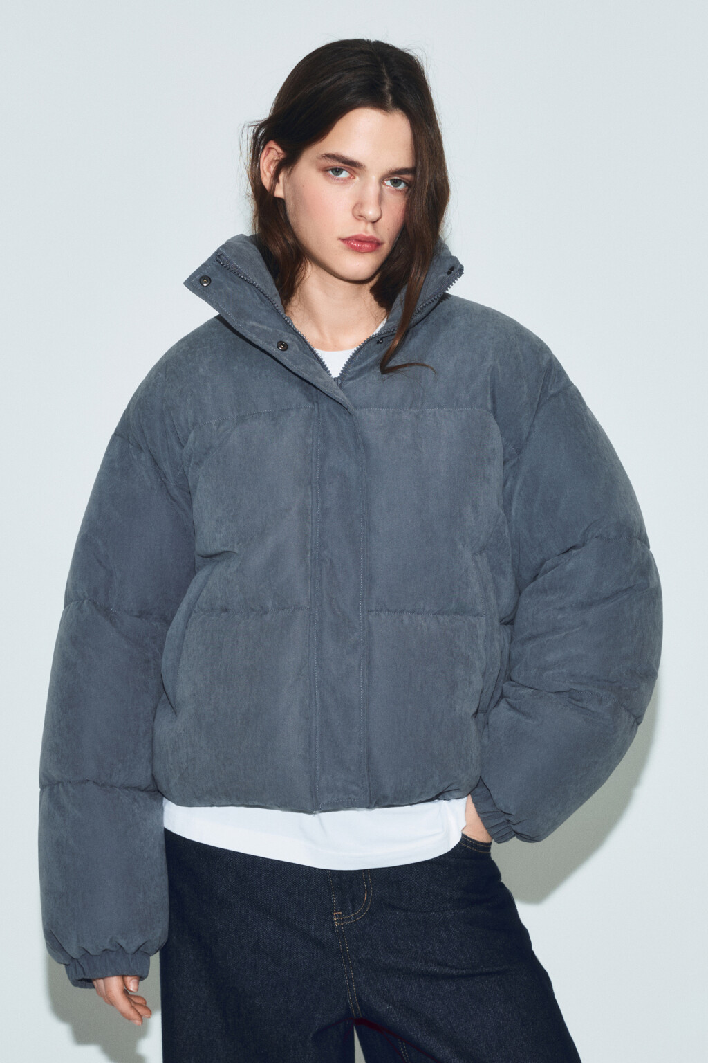 Куртка стеганая без капюшона - цвет серый - 2