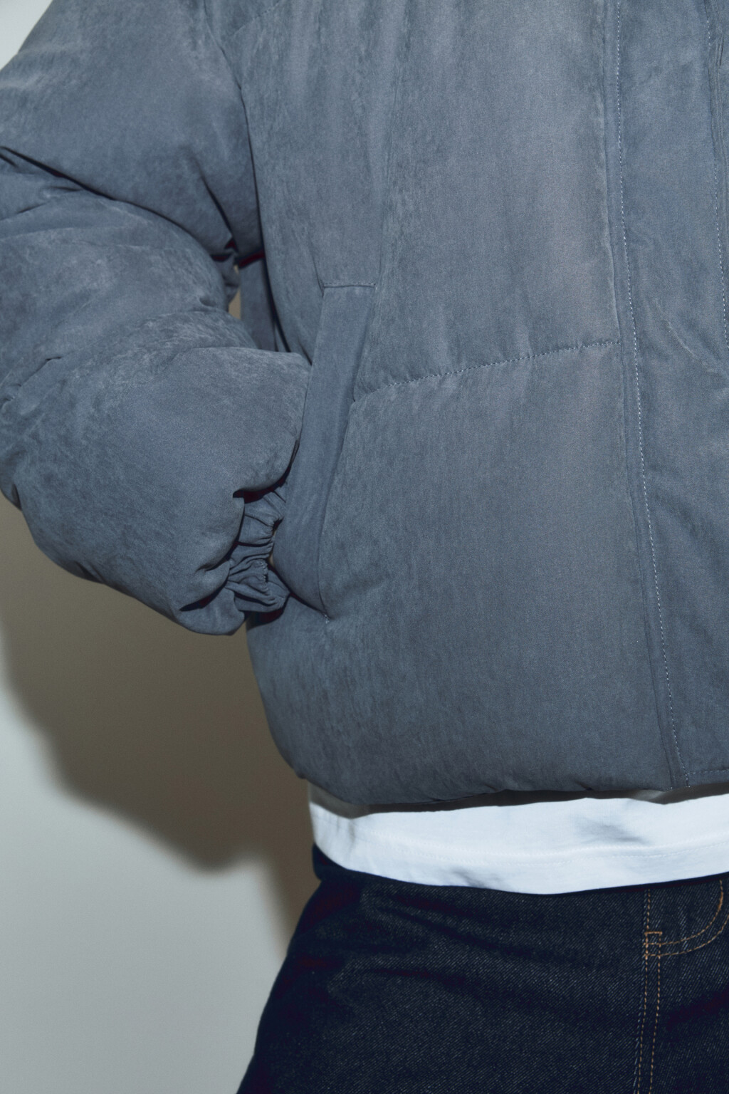 Куртка стеганая без капюшона - цвет серый - 6