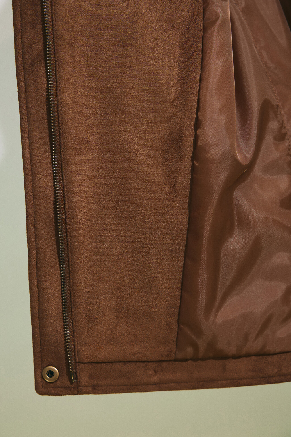 Куртка с замшевой фактурой без капюшона - цвет коричневый - 8