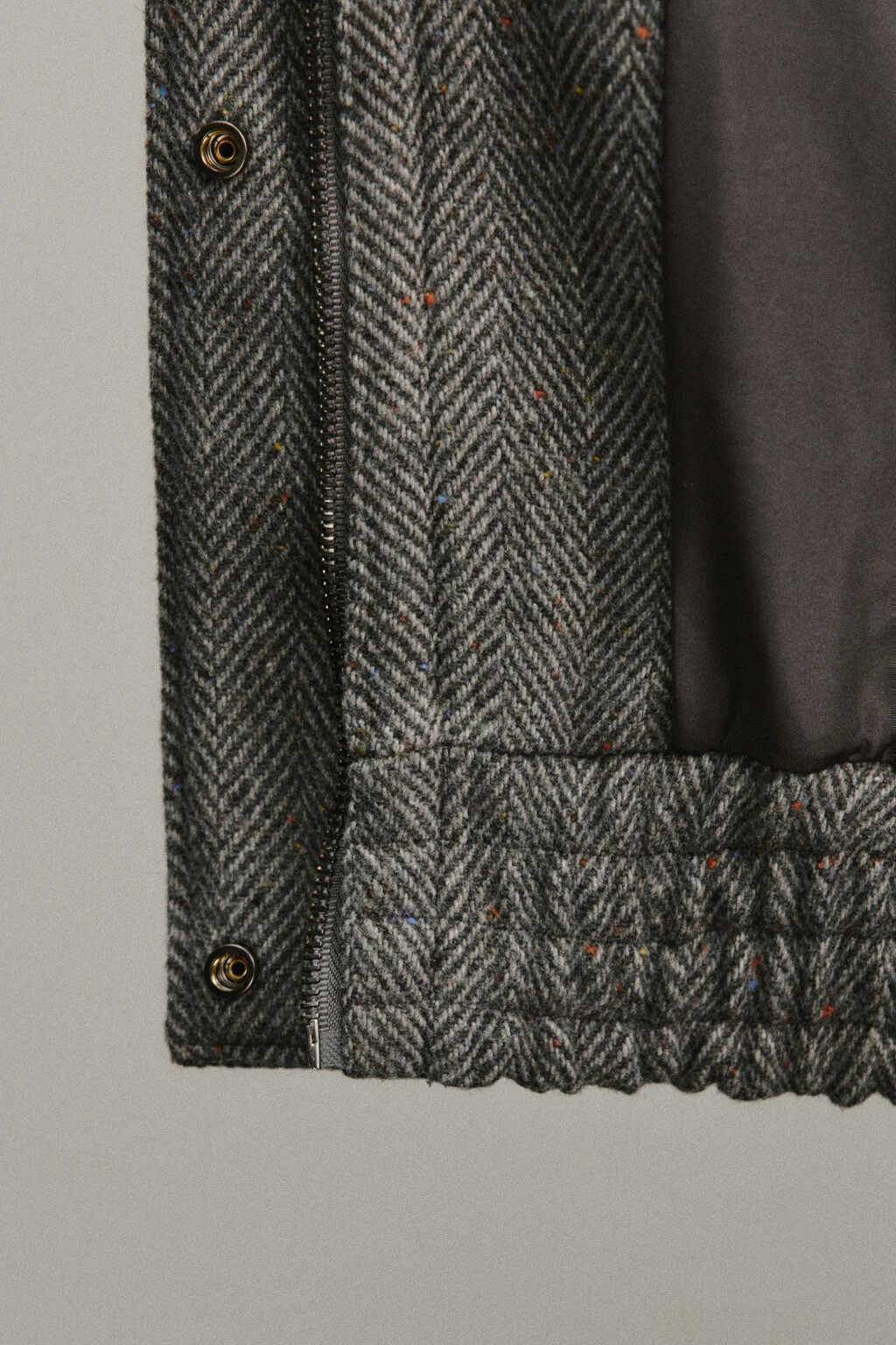 Куртка-бомбер драповая с отложным воротником - цвет серый - 8