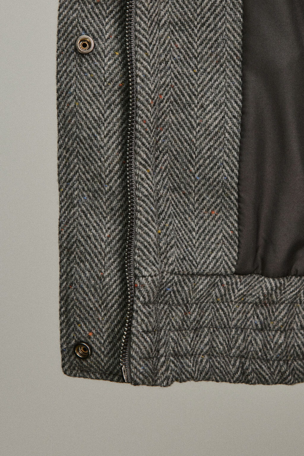 Куртка-бомбер драповая с отложным воротником - цвет серый - 8