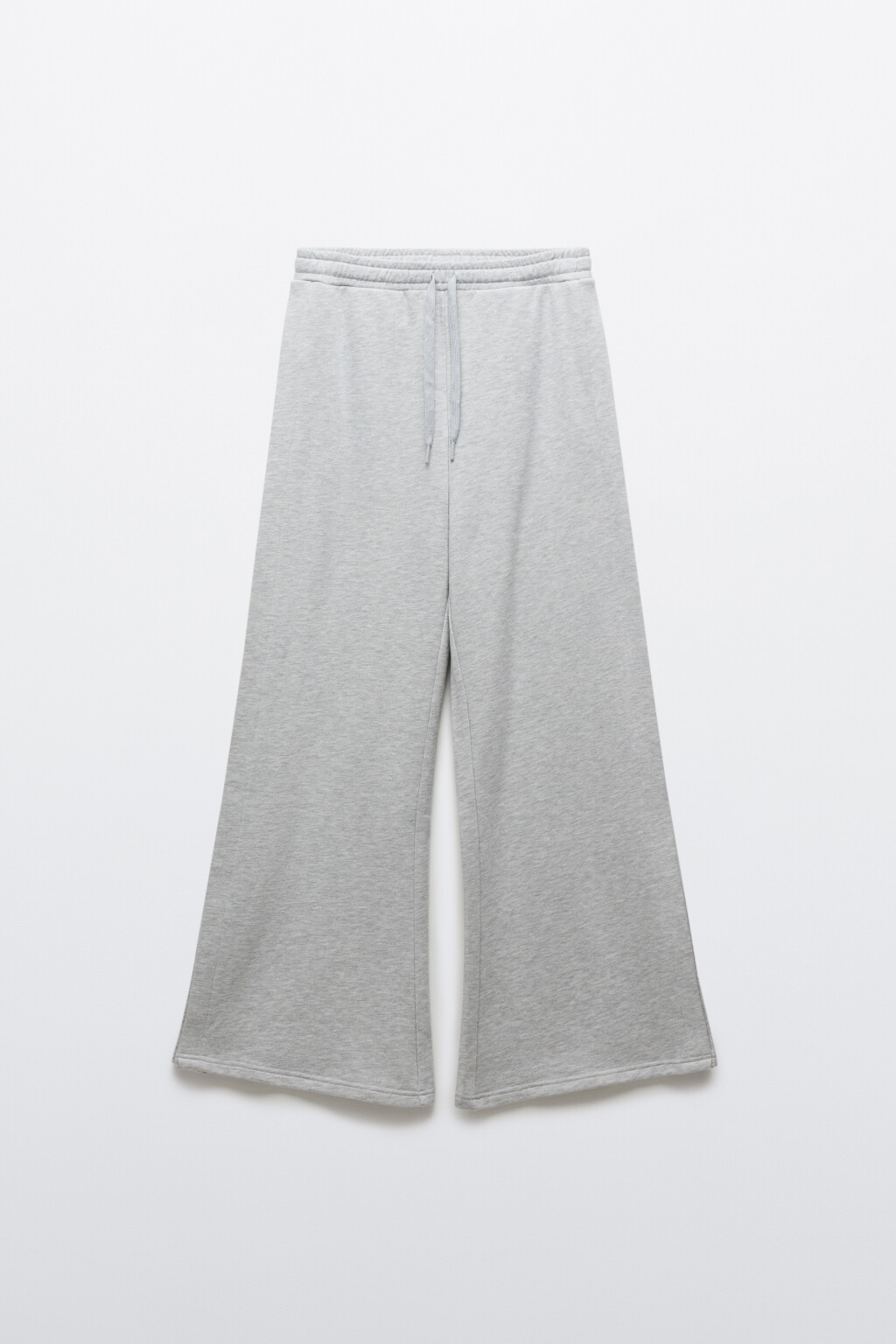 Брюки спортивные широкие из футера - цвет серый - 1