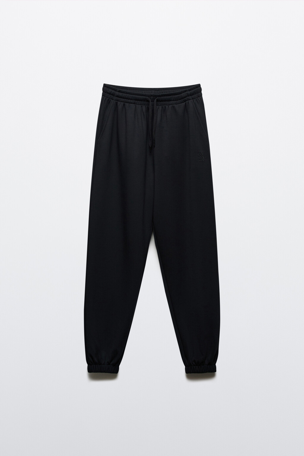 Брюки-джоггеры спортивные с высокой посадкой - цвет черный - 1