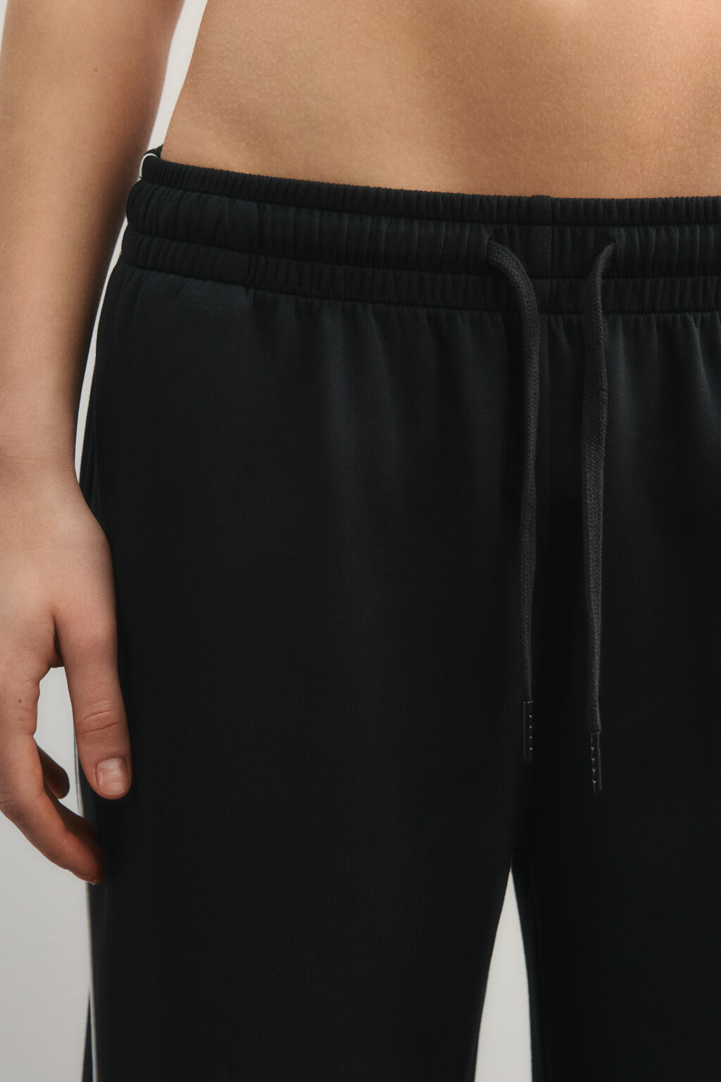 Брюки спортивные из модала с лампасами - цвет черный - 7