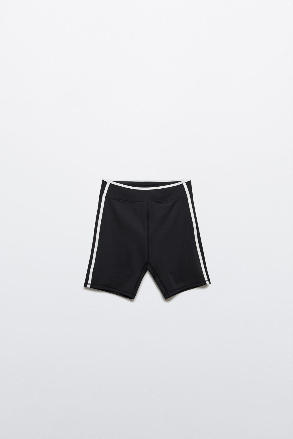 Шорты-велосипедки спортивные с лампасами - цвет черный - 1