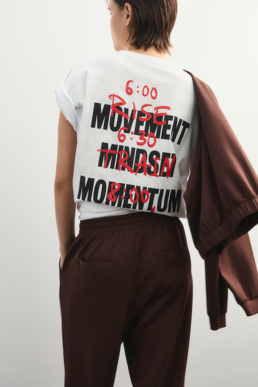 футболка спортивная хлопковая с принтом - цвет ванильный - 1