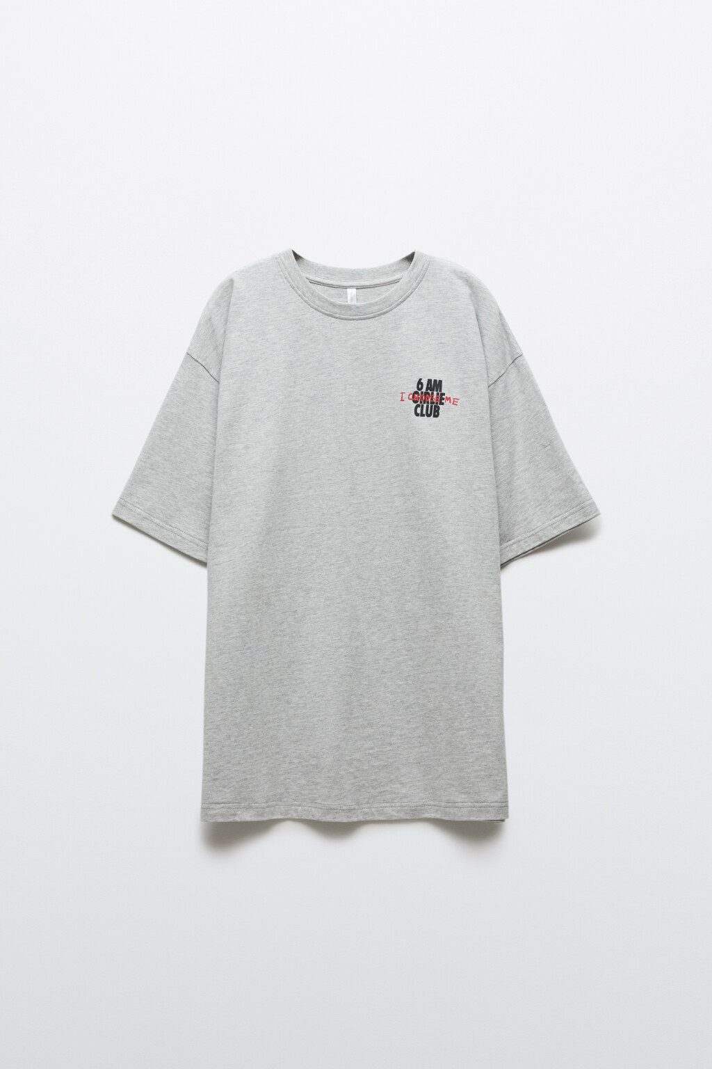 Футболка спортивная хлопковая с принтом - цвет серый - 1