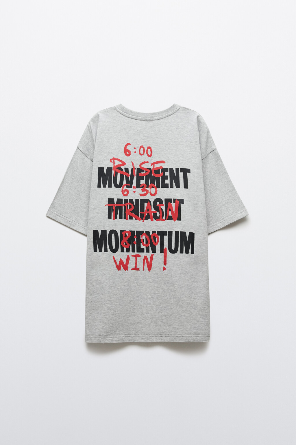 Футболка спортивная хлопковая с принтом - цвет серый - 2