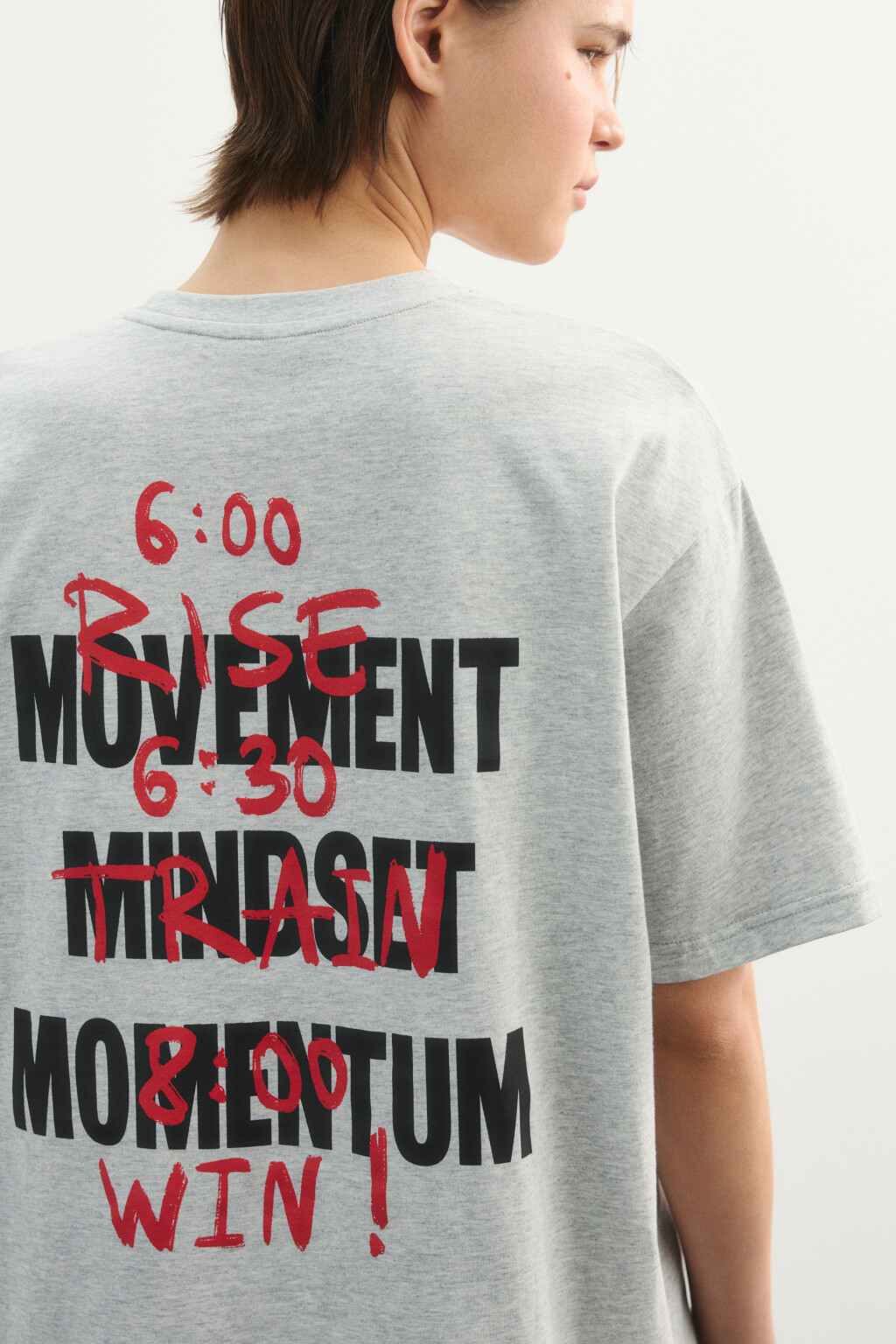 футболка спортивная хлопковая с принтом - цвет серый - 7