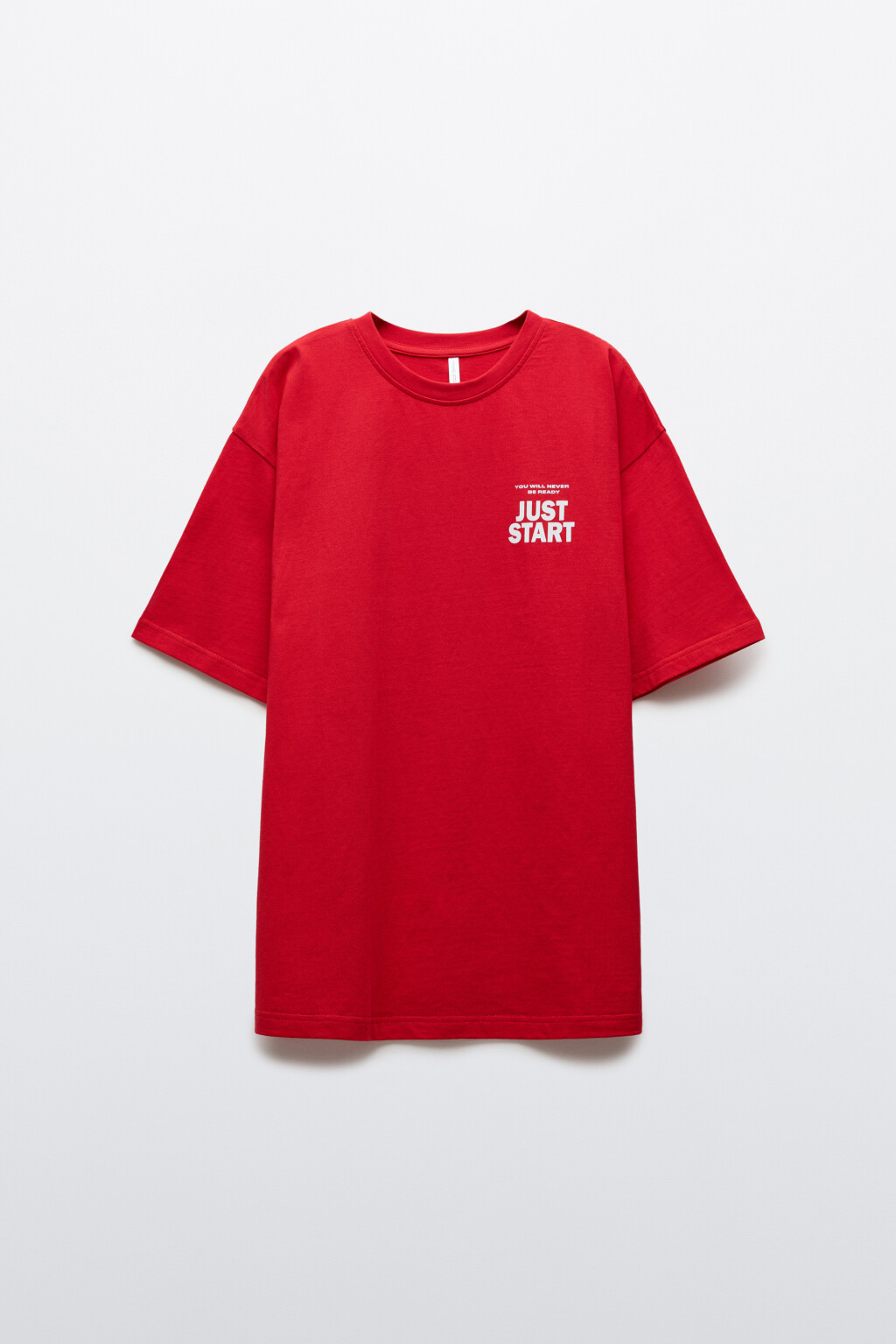 Футболка спортивная хлопковая с принтом - цвет красный - 1