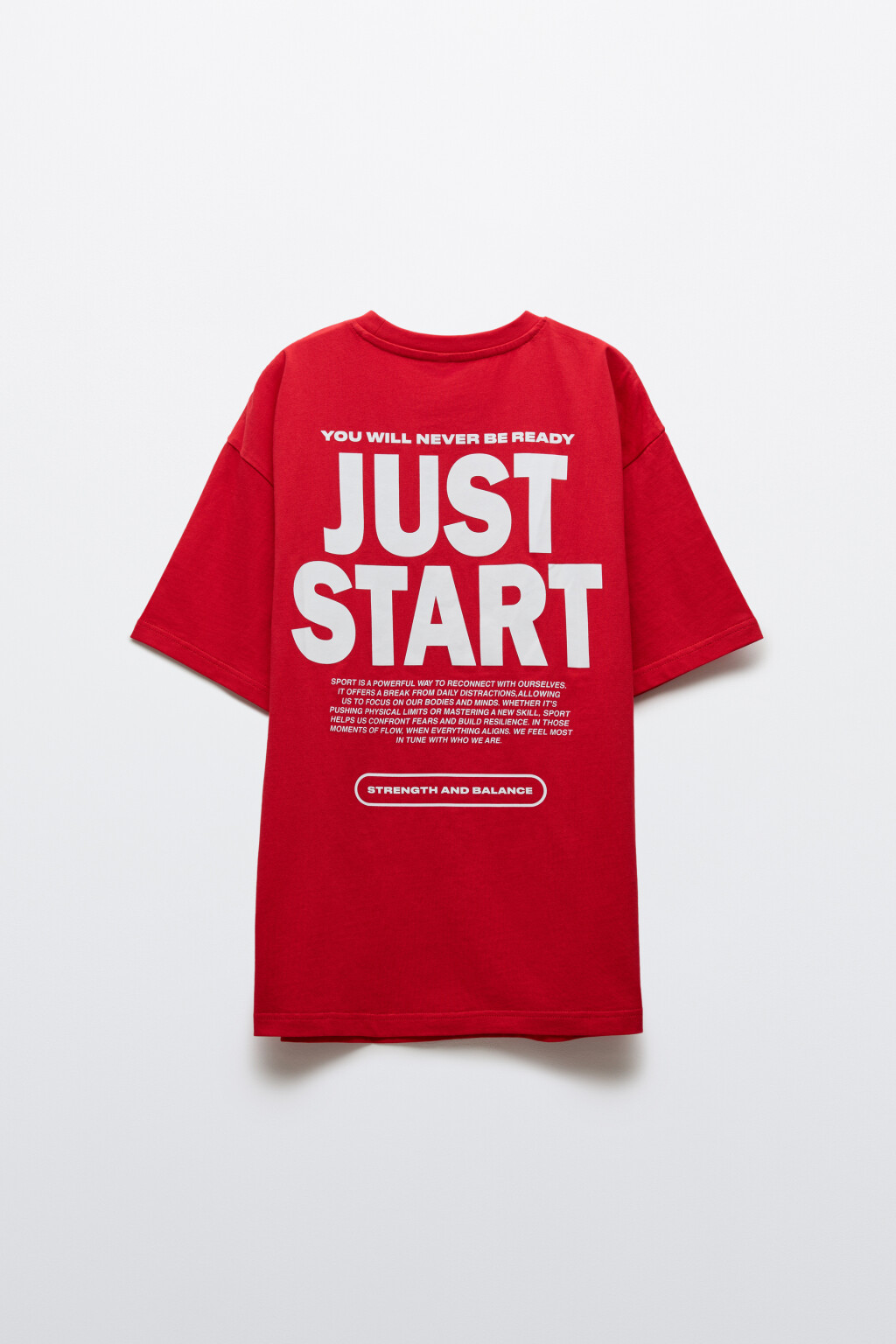 Футболка спортивная хлопковая с принтом - цвет красный - 2
