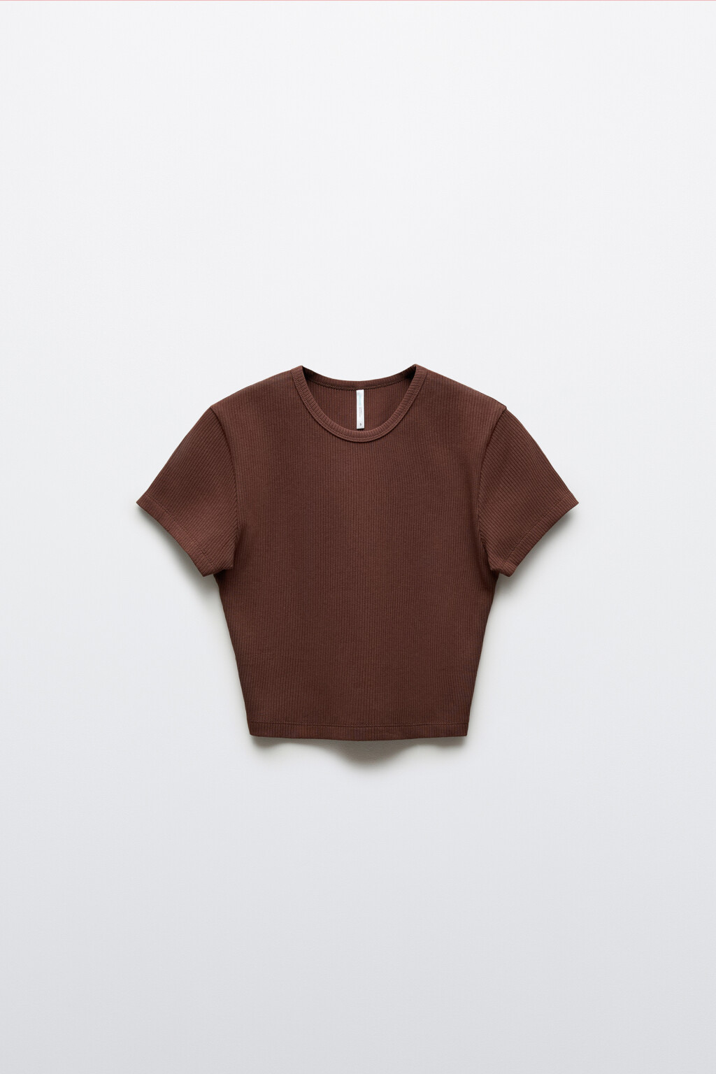 Футболка спортивная облегающая в рубчик - цвет коричневый - 1