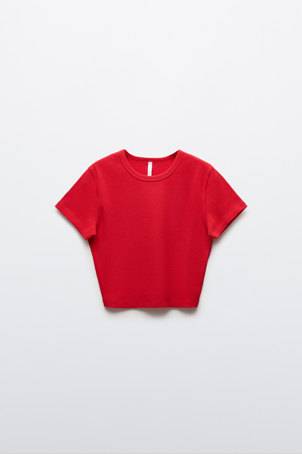 Футболка спортивная облегающая в рубчик - цвет красный - 1