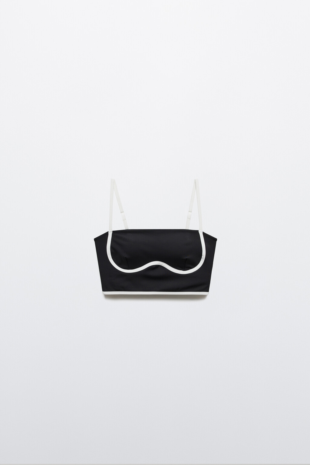 Майка-топ спортивная с контрастной окантовкой - цвет черный - 1