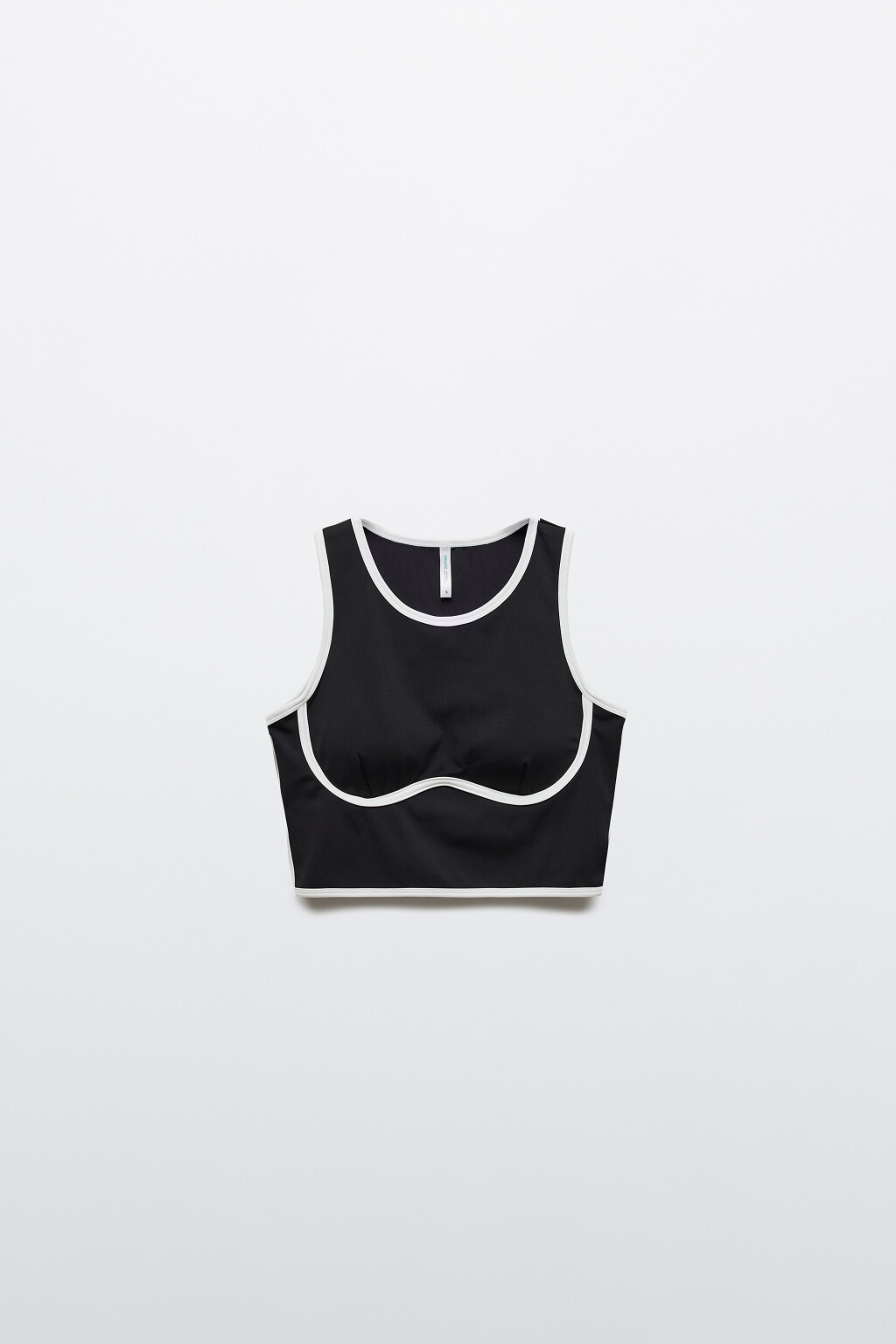 Майка-топ спортивная с контрастной окантовкой - цвет черный - 1