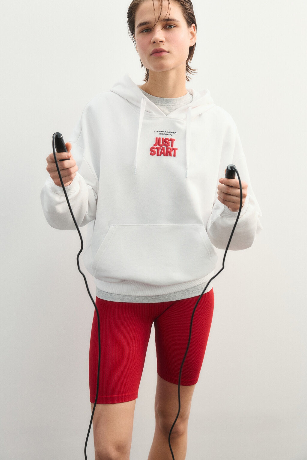 худи спортивная оверсайз из футера - цвет ванильный - 2