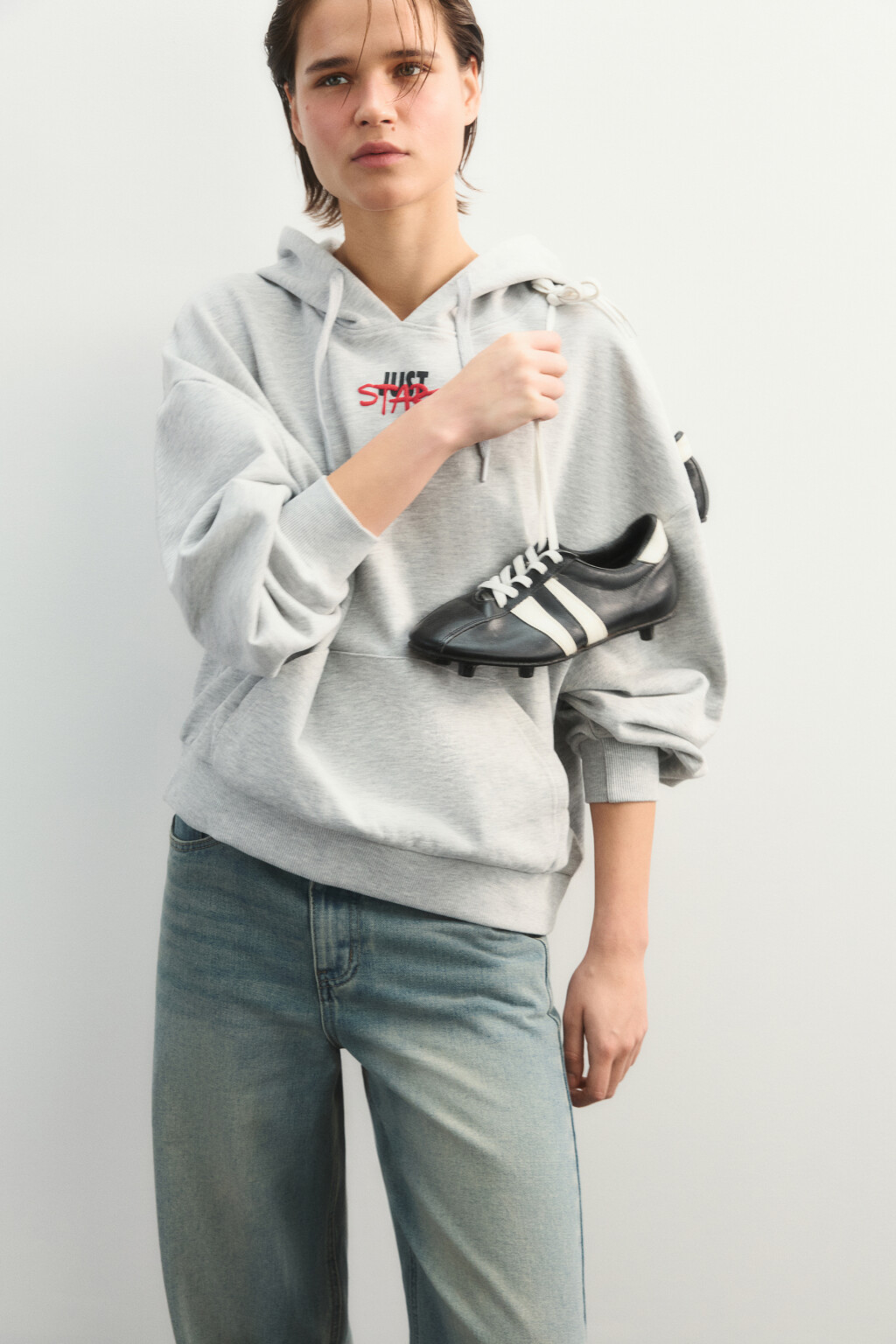 худи спортивная оверсайз из футера - цвет серый - 1
