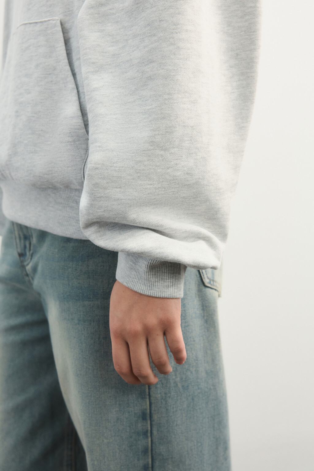 худи спортивная оверсайз из футера - цвет серый - 6