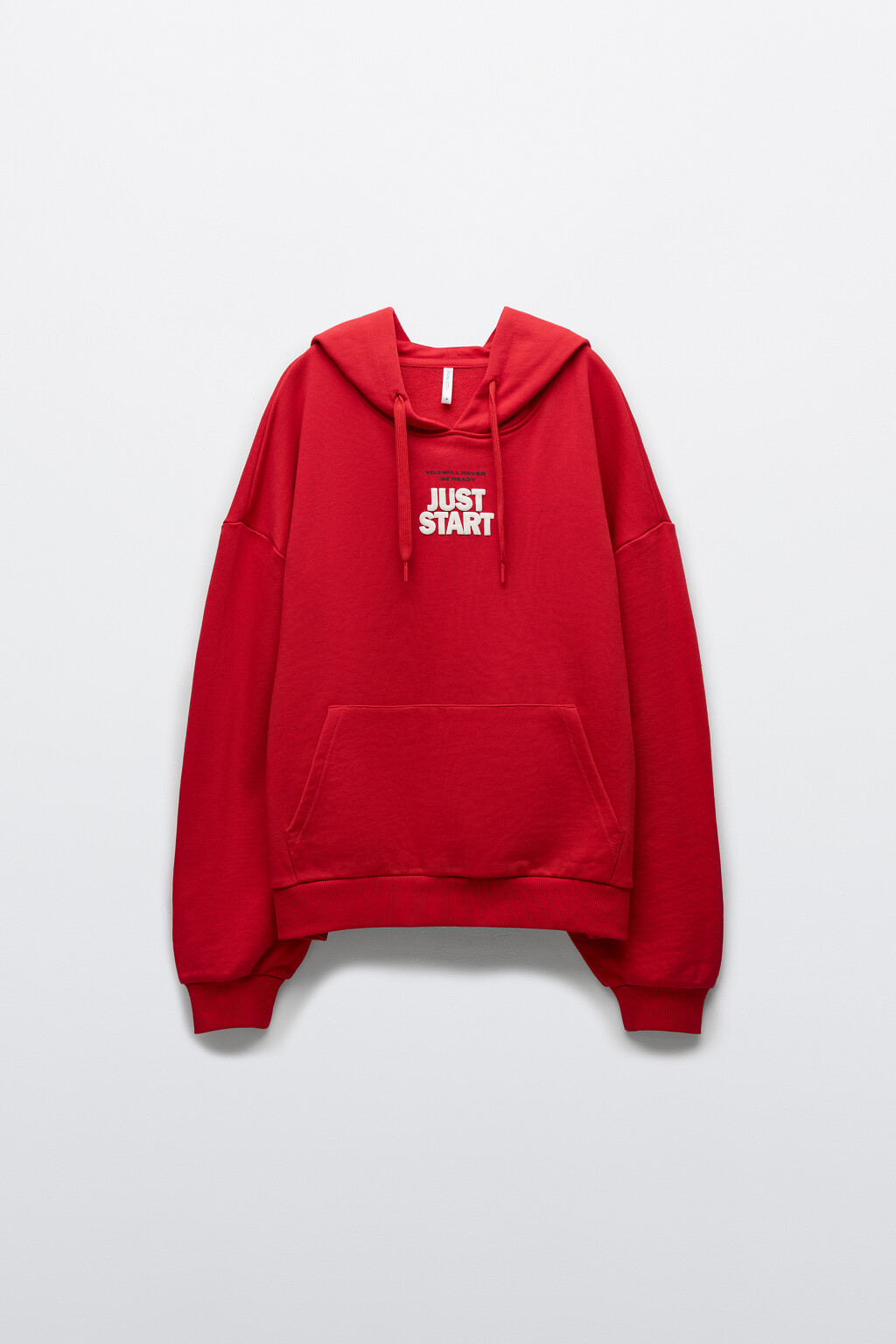 Худи спортивная oversize из футера - цвет красный - 1