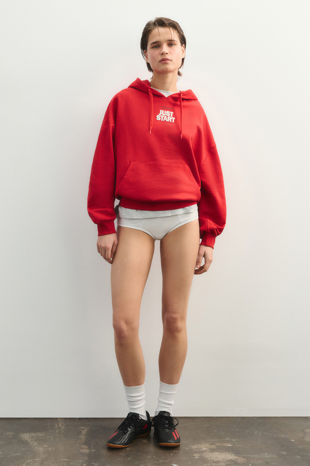 худи спортивная оверсайз из футера - цвет красный - 5