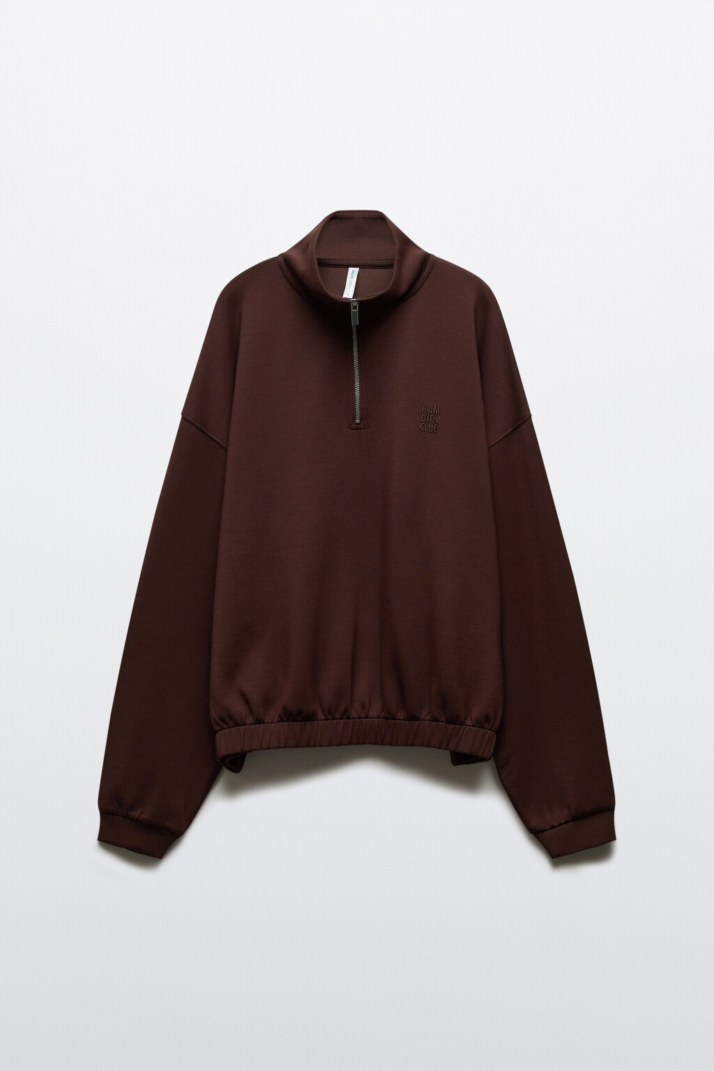 Худи спортивная из модала с воротником-стойкой - цвет коричневый - 1