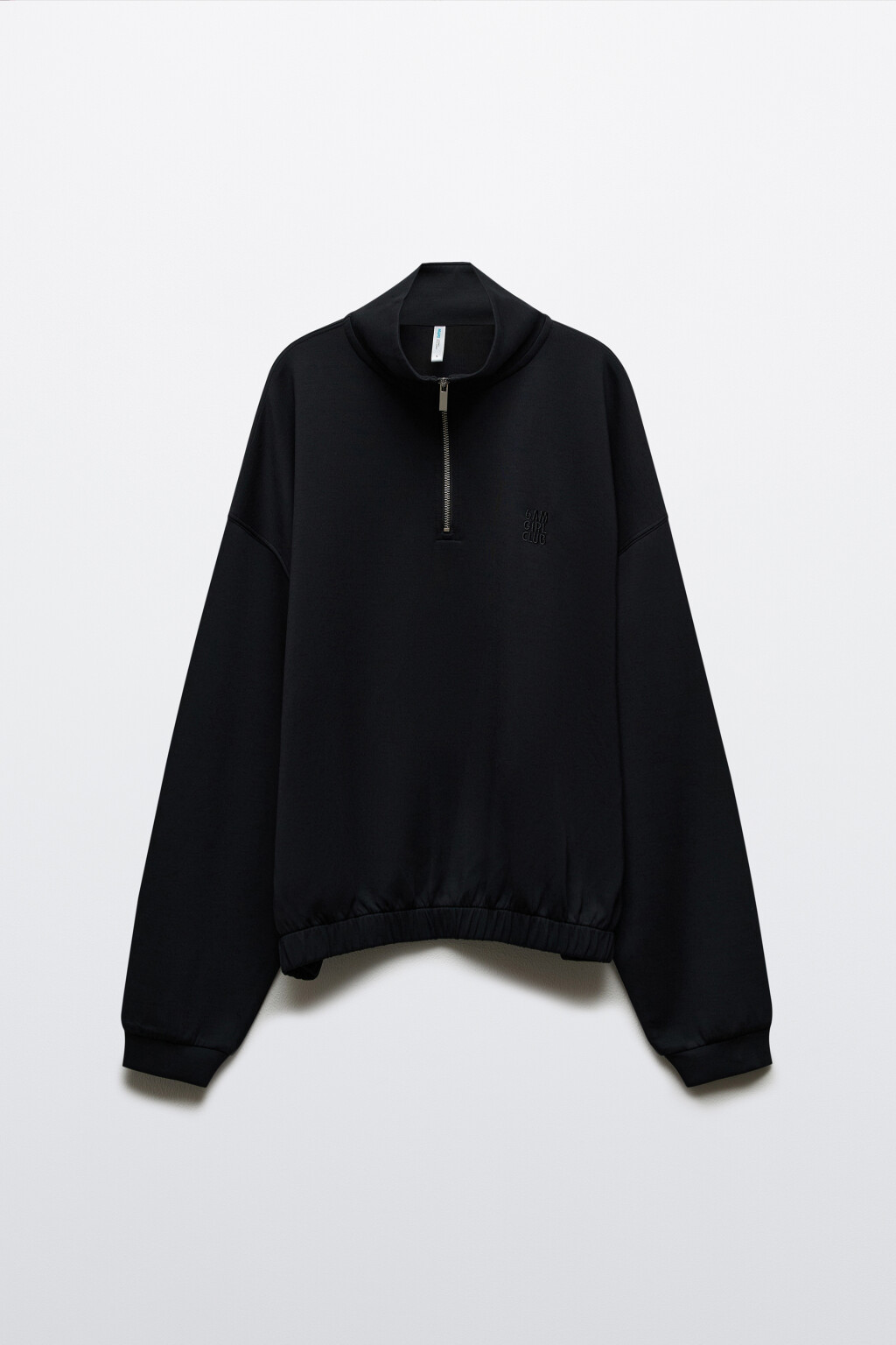 Худи спортивная из модала с воротником-стойкой - цвет черный - 1