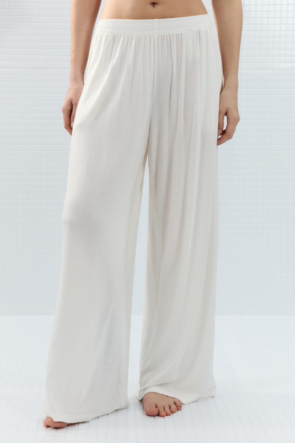 Брюки домашние широкие - цвет ванильный - 3