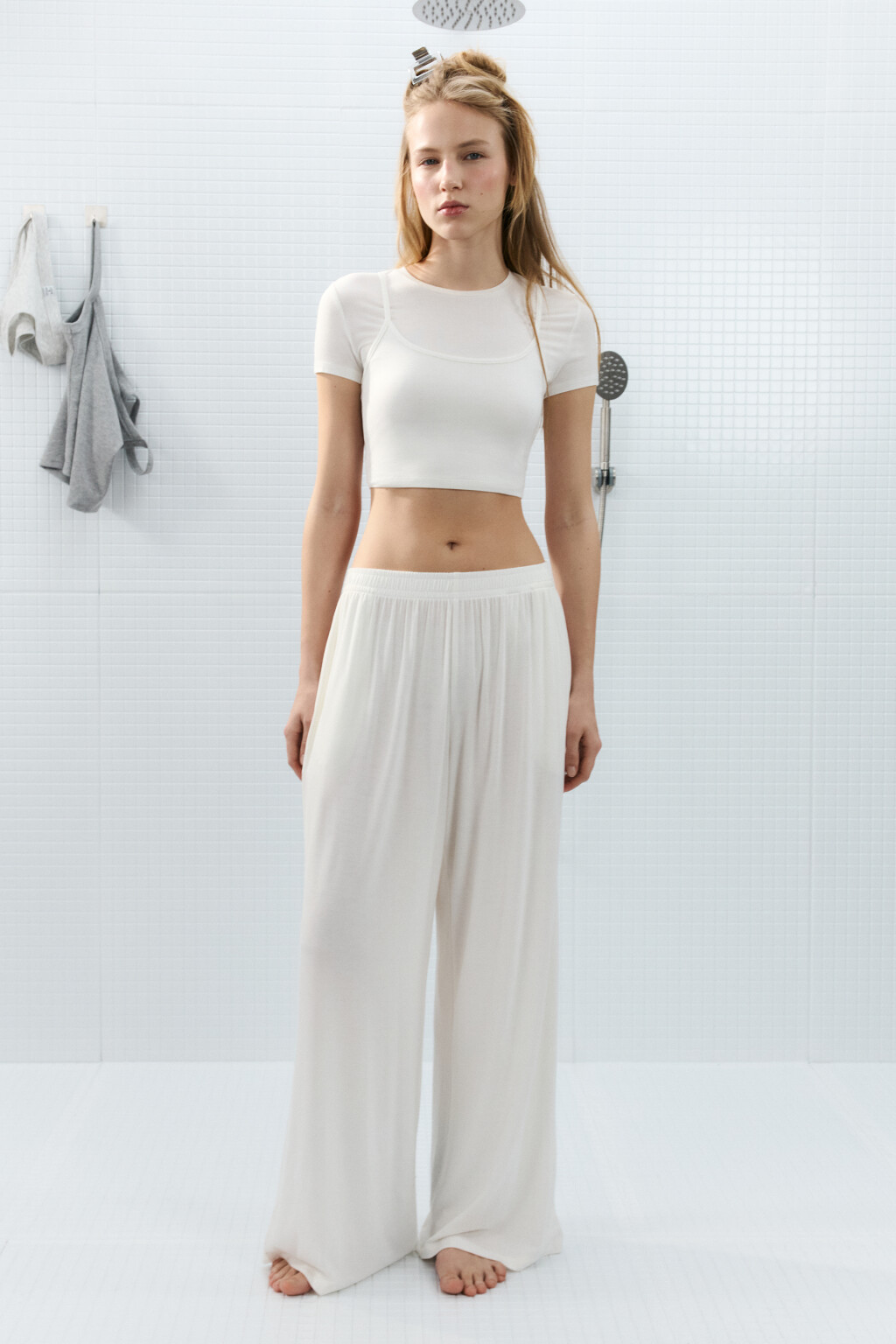 Брюки домашние широкие - цвет ванильный - 5