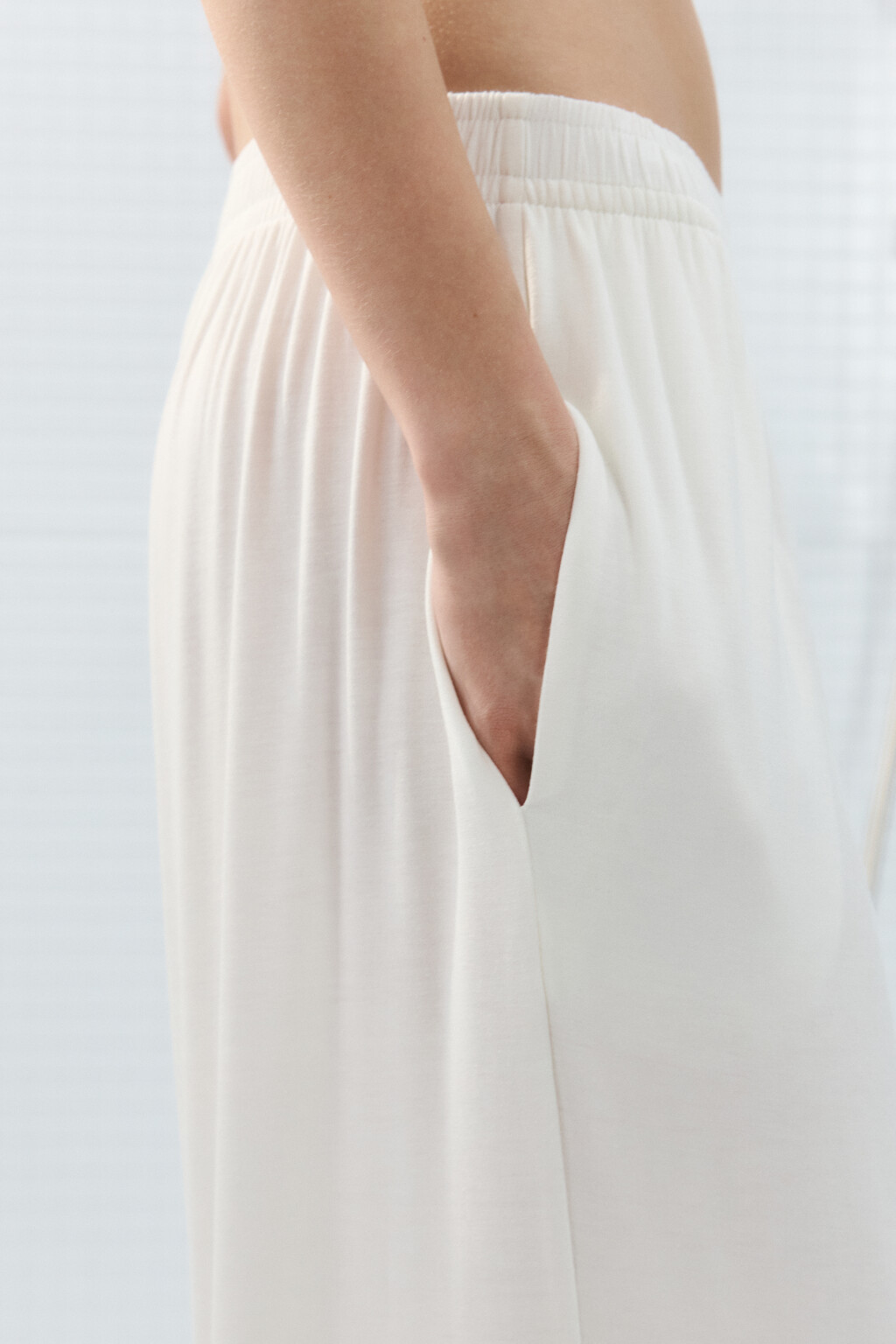 Брюки домашние широкие - цвет ванильный - 7