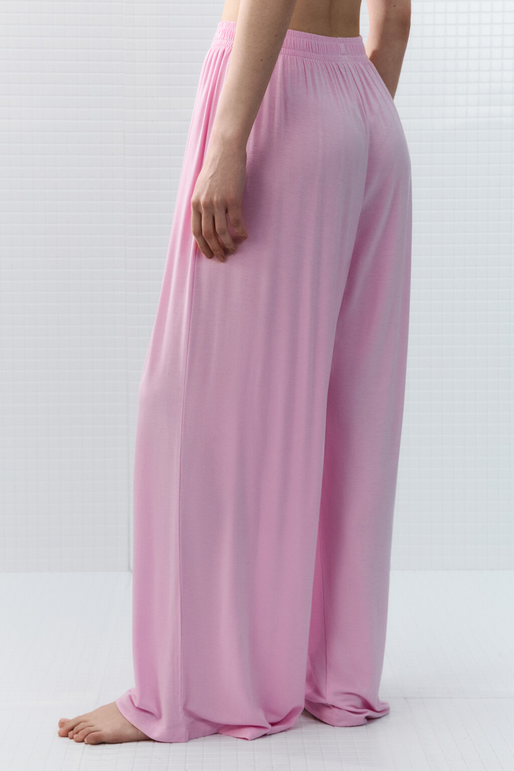 Брюки домашние широкие - цвет розовый - 3