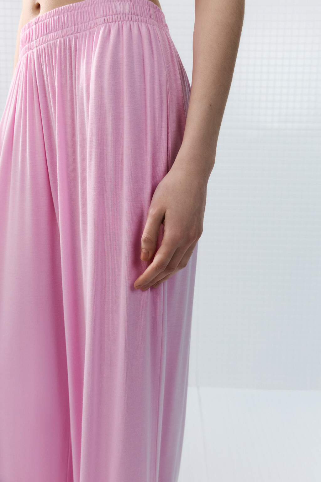 Брюки домашние широкие - цвет розовый - 6